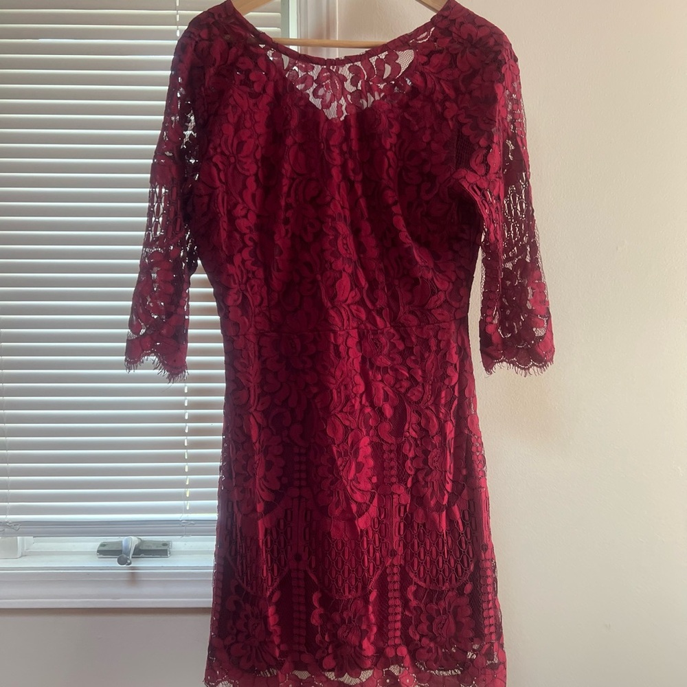 Maroon lace dress